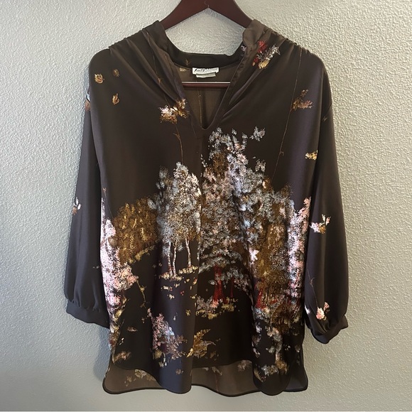 Teddi Tops - Vintage Lady Winn By TEDDI California Women’s Blouse Tree Scenery